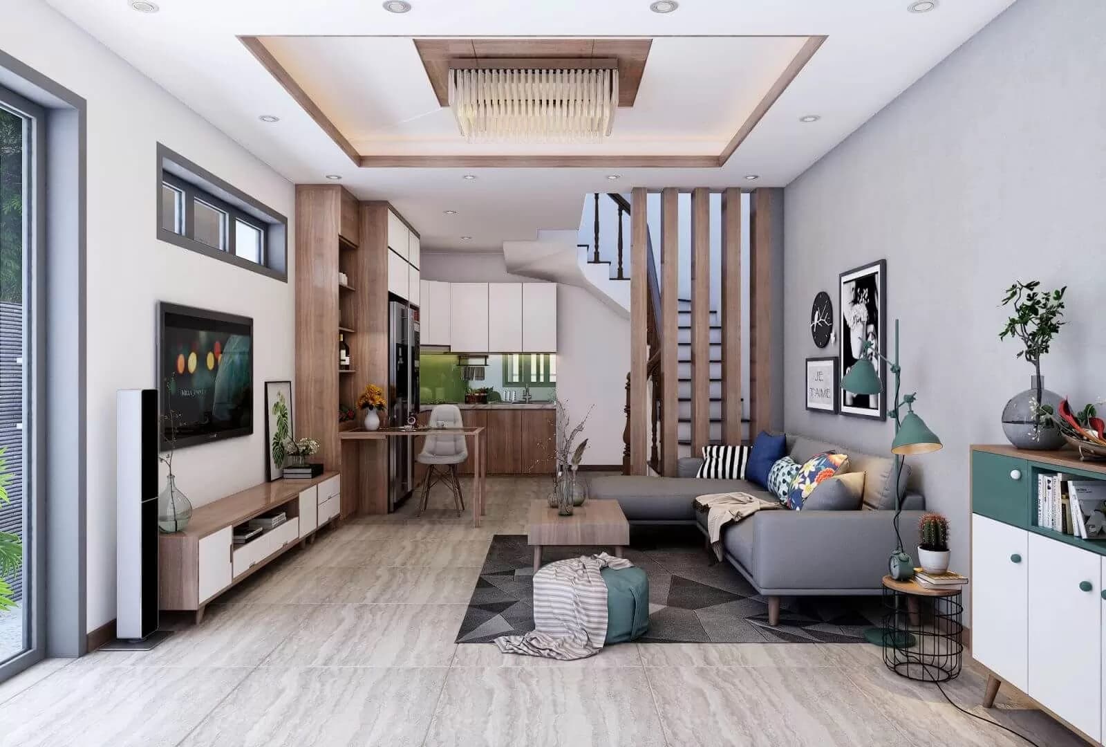 Chia sẻ một số cách trang trí phòng khách nhà ống đơn giản 5 trang trí phòng khách nhà ống đơn giản
