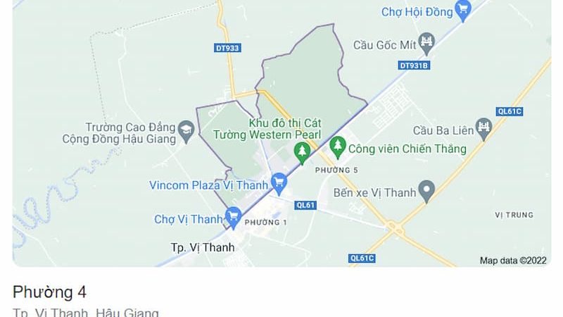 Thông tin chi tiết về Phường 4, TP Vị Thanh, tỉnh Hậu Giang